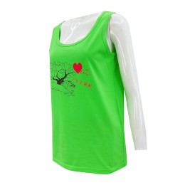 Customized fluorescent green vest T-shirt printed vest T-shirt slim waist slim T-shirt guzheng club vest VT242 Customized fluorescent green vest T-shirt printed vest T-shirt slim waist slim T-shirt guzheng club vest VT242